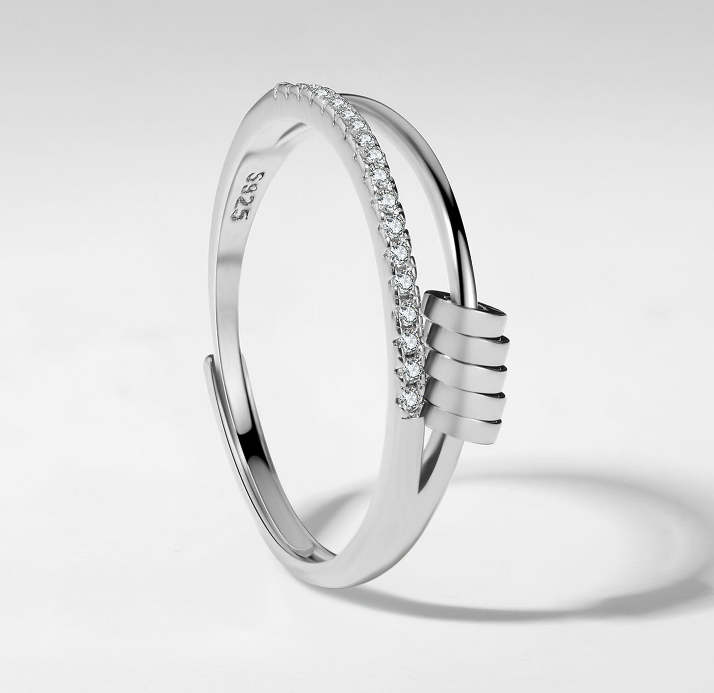 925 Sterling Silver Tranquility Sliding Worry Ring