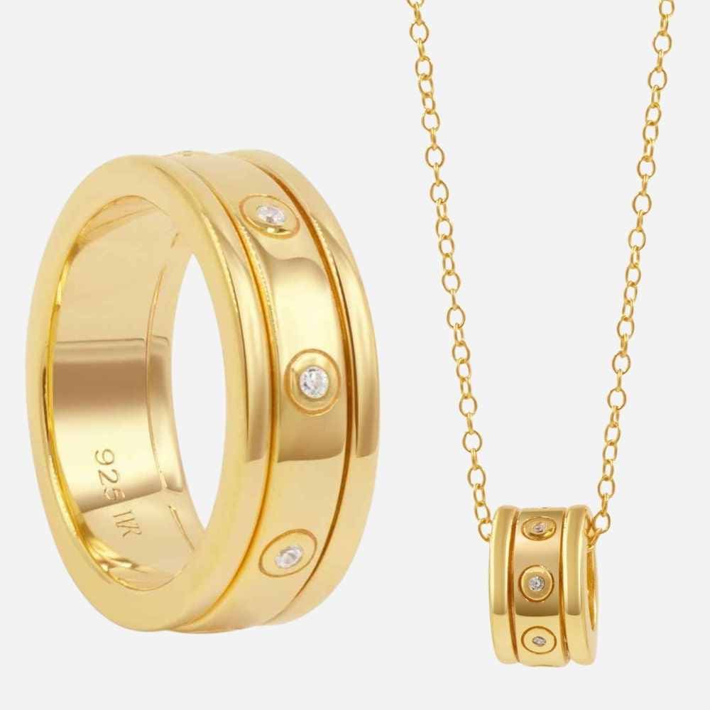 Solene Worry Ring Set - 18K Gold Vermeil