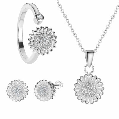 925 SS Silver Sunflower Spinner Complete Set