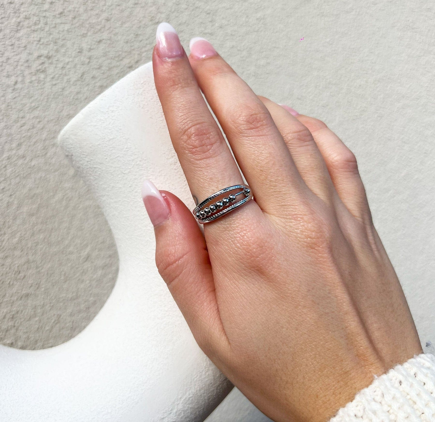 925 Sterling Silver Pendulum Sliding Worry Ring – Worry Rings