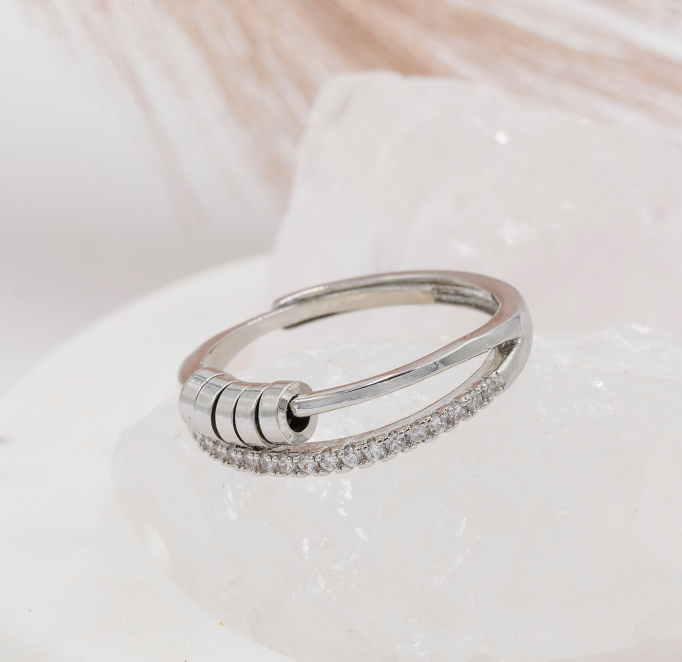 925 Sterling Silver Tranquility Sliding Worry Ring